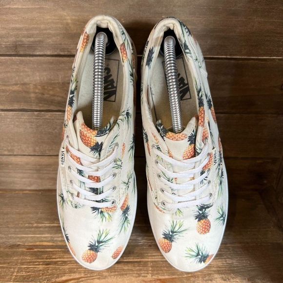 Womens VANS Era Pineapple Ivory Skateboarding Low Top Sneakers Shoes Size 9.5 M - Picture 3 of 6